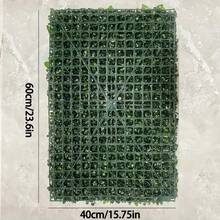 23.62x15.75 英寸人造绿色植物墙板 - 逼真丛林草坪装饰，适用于家居和花园，鲜艳的绿色草坪垫，适合户外露台，是婚礼、圣诞节、万圣节、复活节和其他场合的完美之选，花园装饰 | 生动的墙垫 | 人造草坪，人造绿篱板 - 彩色 - 查看 5
