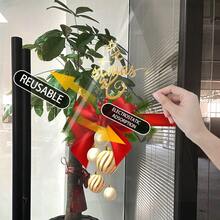 1pc 45cm*60cm Christmas Decoration Sticker, Bow Pattern Decal, Whole Sheet PVC Static Cling Film, Easy To Apply, Suitable For School, Mall, Hotel, Restaurant, Party