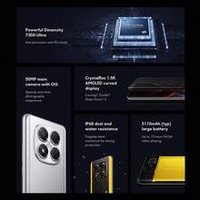 POCO X7 Global Version Smartphone NFC Dual SIM Xiaomi HyperOS Powerful Dimensity 7300-Ultra CrystalRes 1.5K 6.67-Inch 120Hz AMOLED Curved Display 50MP Main Camera With OIS IP68 Dust And Water Resistance 45W Turbo Charging 5110mAh (Typ) Large Battery 13780mm² Extra-Large Cooling Area 50MP Main Camera With OIS - Black - View 2