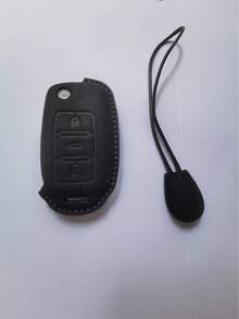 绒面革汽车钥匙包适用于大众 Polo Golf Passat Tiguan Beetle Caddy T5 Up Eos Skoda Octavia Seat Leon Altea - 黑色 - 查看 10