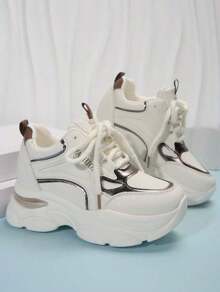 Women Wedge Sneakers - 杏 - 查看 1