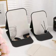 1pc Indoor Simple Makeup Mirror Portable Folding Desktop Makeup Mirror Office Desktop Home 3D Mirror Adjustable Desktop Makeup Mirror Dormitory Makeup Mirror Suitable For Office, Indoor, Bathroom, Dormitory, Outdoor Portable Makeup Mirror