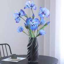 1 pieza Flor artificial de iris de 3 cabezas, decoración de arreglo floral de alta gama, decoración hecha a mano DIY