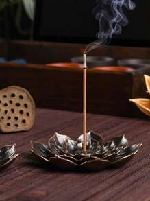 1/2 件合金莲花香炉，6 孔金属家用香炉，香炉架，香薰配件，多孔燃烧设计，可拆卸灰盒，精雕细琢的莲花花瓣，坚固的铜柱支撑，非常适合冥想、瑜伽和家居装饰