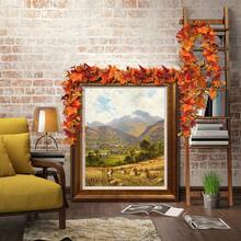 68.89 Feet Fall Leaf Garland - Artificial Maple Leaves Hanging Vines With Realistic Autumn Colors, Perfect For Thanksgiving, Halloween, Wedding, Christmas,Fireplace, Party, Porch& Home Decor - Durable & Weather- For Indoor/Outdoor Seasonal Decoration - Burnt Orange - View 4