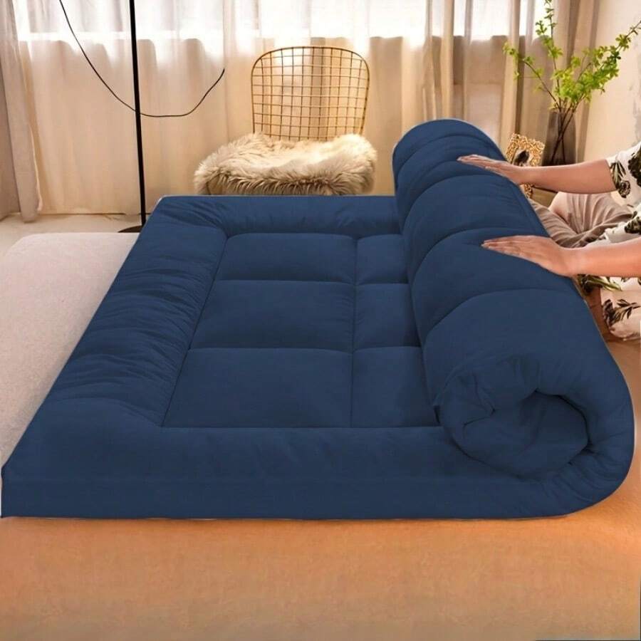 Mattress Topper, 900GSM Mattress Protector, Ultra-Thick Fits 8-21 Inch Deep Mattress, Extra Thick Fitted Mattress Pad For Sleep, Support Mattress Cover, Deep Pockets Mattress Protector - 藍色 - 查看 1
