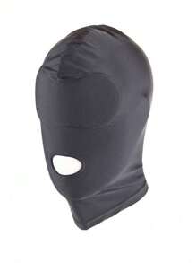 1 pièce Cagoule noire respirante avec ouvertures pour les yeux et la bouche - pour le jeu de rôle, masque couvrant tout le visage avec capuche, ajustement confortable avec bande élastique