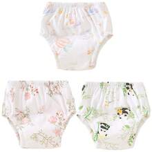5 件可重复使用的婴儿训练裤，可洗尿布袋，透气如厕学习内衣，防水防漏幼儿尿布，柔软舒适的材质，适合所有季节的婴儿