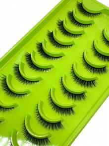 10 Pasang Bulu Mata Palsu Mink 3D Lembut & Halus, Bulu Mata Lengkung Buatan Tangan Tampak Alami, Bulu Mata Palsu untuk Makeup, Bulu Mata Strip Tebal dan Bervolume, Bulu Mata, Bulu Mata Palsu - Bulu mata Cris Cross - View 2