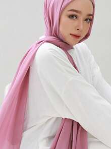 1pc Ready To Wear Women Instant Hijabs With Bonnet Chiffon Hijabs - Multicolor - View 8