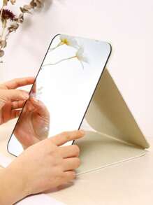 1Pc składane lustro do makijażu z toaletką kosmetyczną do podróży, toaletka, wystrój pokoju, akademik, prezenty kosmetyczne (prostokątne)