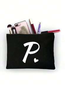 1 chiếc túi đựng mỹ phẩm tối giản in chữ cái ghép mảnh cho bé gái, màu đen, cỡ nhỏ, chữ A-Z, túi đựng mỹ phẩm, túi đựng đồ vệ sinh cá nhân di động, túi đựng mỹ phẩm tái sử dụng, túi đựng mỹ phẩm du lịch rộng rãi, phù hợp cho bé gái, có thể đựng tai nghe, phụ kiện, ví đựng tiền xu. - màu đen - Xem 33