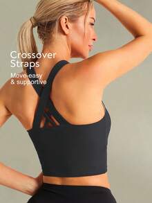 Tender Angel Women's 2 Pieces Sports Bra Set, Removable Padded One-Shoulder Minimalist Racerback Bra, Women's Sports Sleeveless Tight Vest Suitable For Workout, Yoga, Casual And Running - 彩色 - 查看 3
