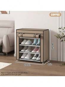 带盖鞋架，5-10 层高鞋架，大容量鞋架，节省空间，适用于衣柜、玄关、宿舍、卧室 - 彩色 - 查看 11