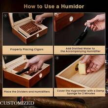 Humidor de puros personalizado, caja de puros personalizada, regalo para él, regalo para padrinos de boda, regalo para novio, regalo para esposo, regalo para el Día del Padre - rojo - Ver 6