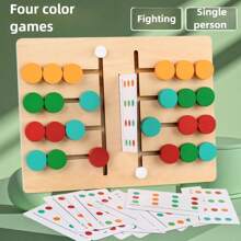 Juego de cartas de emparejamiento de colores magnético de madera para 2 jugadores, mejora la coordinación mano-ojo, el pensamiento, la concentración, juguete interactivo para fiestas, vacaciones, regalo de cumpleaños