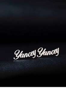 925 Silver DIY Customized Name Earrings Customized English Letter Earrings LOGO Pattern Engraved Men's And Women's Earrings - Silver - View 2