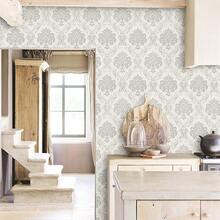 1 Rolle beige Blumentapete, europäischer floraler Vinyl Abziehkontakt Papier für Schlafzimmer, Wohnzimmer, TV Hintergrund, Wanddekoration, Küche, Möbel, Renovierung, selbstklebend, einfach zu installieren, abnehmbar