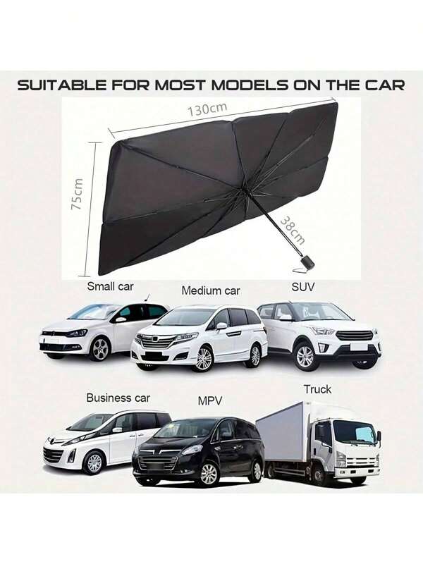 Parasol para coche, cortina de parasol tipo paraguas para coche, tablero protector de aislamiento térmico, tablero protector frontal para coche, tablero de estacionamiento para coche
