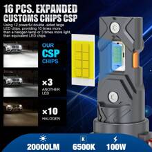 S&D 20000流明 H11 LED 灯 Canbus 9005 HB3 9006 HB4 LED 汽车前照灯灯泡超亮 6500K 12V 雾灯