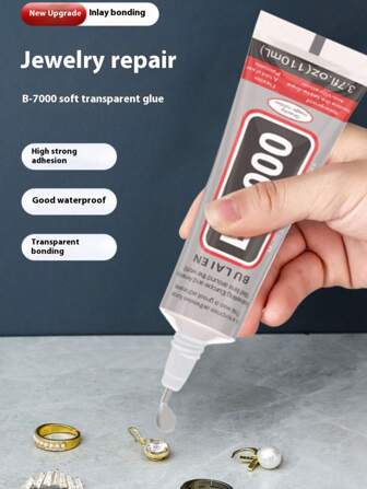 Pegamento de Rhinestones B7000 para manualidades, 25/50/110ML Pegamento súper transparente B-7000 para joyería, adhesivo industrial transparente para tela, reparación de teléfonos, joyería, cristal, uñas, piedras, madera y vidrio