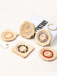 1 件珠宝展示托盘、珠宝收纳盒、手链展示架、手链收纳盘、木制珠宝手链展示架、用于手链和小饰品的珠宝展示架，重返校园 - 實木色 - 查看 8