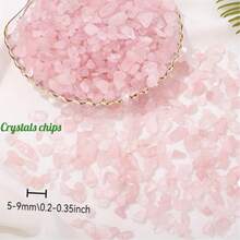 400克粉晶玫瑰石英碎石碎水晶石英不对称形状砾石鹅卵石DIY光滑岩石用于盆栽树脂艺术花瓶鱼缸水族箱玻璃容器填充物水族箱砾石节日礼物送给女孩和女人 200克 - 粉色 - 查看 2