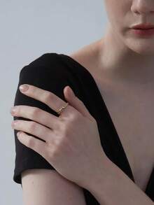 1pc S925 Sterling Silver Star Decor Ring, Elegant & Simple Design, Suitable For Women's Everyday Wear, Party, Valentine's Day, Birthday Gifts, Anniversary Jewelry