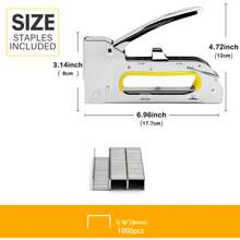 1 pieza Grapadora manual de uso pesado, grapadora para tapicería, de metal, con quitagrapas y 2000/1000 grapas, apta para grapas T50 (4/25-3/8 pulgadas)/JT21, adecuada para manualidades, tela, bricolaje, carpintería, muebles