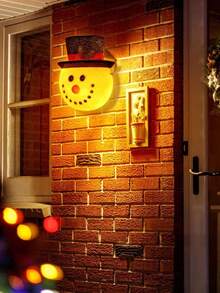 Snowman Christmas Porch Lampshade, Christmas Outdoor Decoration Holiday Lampshade, Suitable For Porch Lights, Garage Lights, Large Lamps, Christmas Outdoor Decoration Holiday Lampshade, Suitable For Porch Lights, Garage Lights, Large Lamps Installation. - Multicolor - View 2