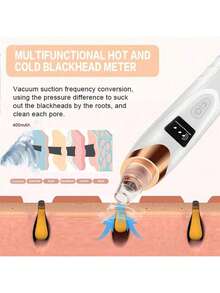 AXH Rechargeable Blackhead Remover, 400mAh Lithium Battery, Multi-Functional Facial Care Tool, Suitable For Skin Cleansing - White - View 6