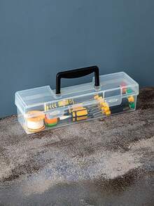 家用多功能五金工具箱，透明便携式工具收纳盒，用于扳手、螺丝、配件和零件