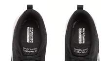 Skechers Women's Lightweight Comfortable Breathable Shock-Absorbing Supportive Walking Shoes - Black and White - View 9