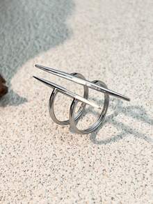 1 件时尚独特不锈钢男女通用戒指，适合日常佩戴和情人节配饰 - 時尚戒指 - 查看 5