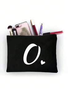 1 chiếc túi đựng mỹ phẩm tối giản in chữ cái ghép mảnh cho bé gái, màu đen, cỡ nhỏ, chữ A-Z, túi đựng mỹ phẩm, túi đựng đồ vệ sinh cá nhân di động, túi đựng mỹ phẩm tái sử dụng, túi đựng mỹ phẩm du lịch rộng rãi, phù hợp cho bé gái, có thể đựng tai nghe, phụ kiện, ví đựng tiền xu. - màu đen - Xem 32
