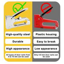 1 pieza Grapadora manual de uso pesado, grapadora para tapicería, de metal, con quitagrapas y 2000/1000 grapas, apta para grapas T50 (4/25-3/8 pulgadas)/JT21, adecuada para manualidades, tela, bricolaje, carpintería, muebles