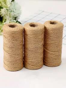 1/2/3 件 2 毫米 100 米天然黄麻绳丝带蝴蝶结工艺品 DIY 婚礼礼品包装园艺黄麻绳缝纫派对手工装饰配件 - 黃麻色 - 查看 2