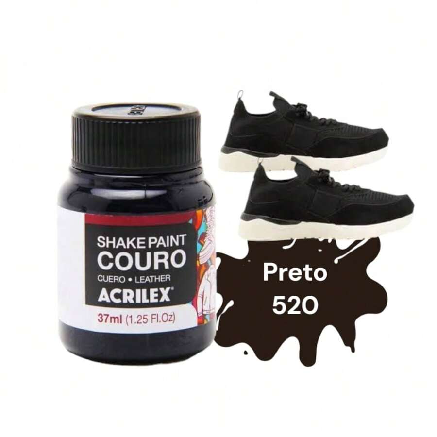 Acrilex Shake Paint Leather Paint R.13037 37ml - 黑色 - 查看 1