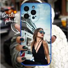 Funda de teléfono TPU personalizada con ángel azul y estampado de ojos de gato, cubierta protectora a prueba de golpes, compatible con Apple 16/15/14/13/12/11/Plus/Pro/Pro Max y Redmi/OPPO. Diseño claro, de moda, colorido, lindo y minimalista, a juego perfecto para tu teléfono. Es un regalo único y personalizado adecuado para vacaciones, aniversarios, cumpleaños y para dar a amigos, novios, novias, familiares y madres. - Azul - Ver 1