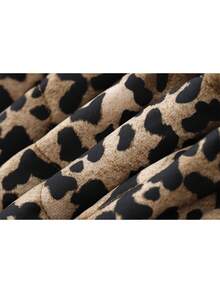 Jaket Musim Dingin Wanita SHIBASHAN Vintage Ringan Motif Leopard Berlapis dengan Kantong, Lengan Panjang, Leher Bulat - Macan Tutul - View 9