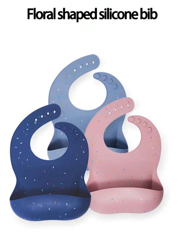 1pc Silicone Dotted Bib, Waterproof Baby Feeding Bib, 3D Food Catcher, Soft Infant Drool Bibs, Baby Eat Bibs, Suitable For Summer