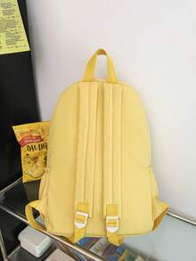 1 件经典基本款返校背包，字母印花书包，大容量学生包，带笔记本电脑隔层书包，旅行收纳，多种颜色可选，非常适合青少年/学生/毕业生，适合日常使用、外出、旅行、学校和返校 - 彩色 - 查看 10