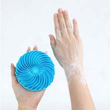 1 件高品质沐浴刷，双面身体清洁器，洗发沐浴擦洗工具，柔软舒适的硅胶材质，易起泡，去角质且不刺激皮肤的按摩器，家居用品，节日礼物 - 彩色 - 查看 2