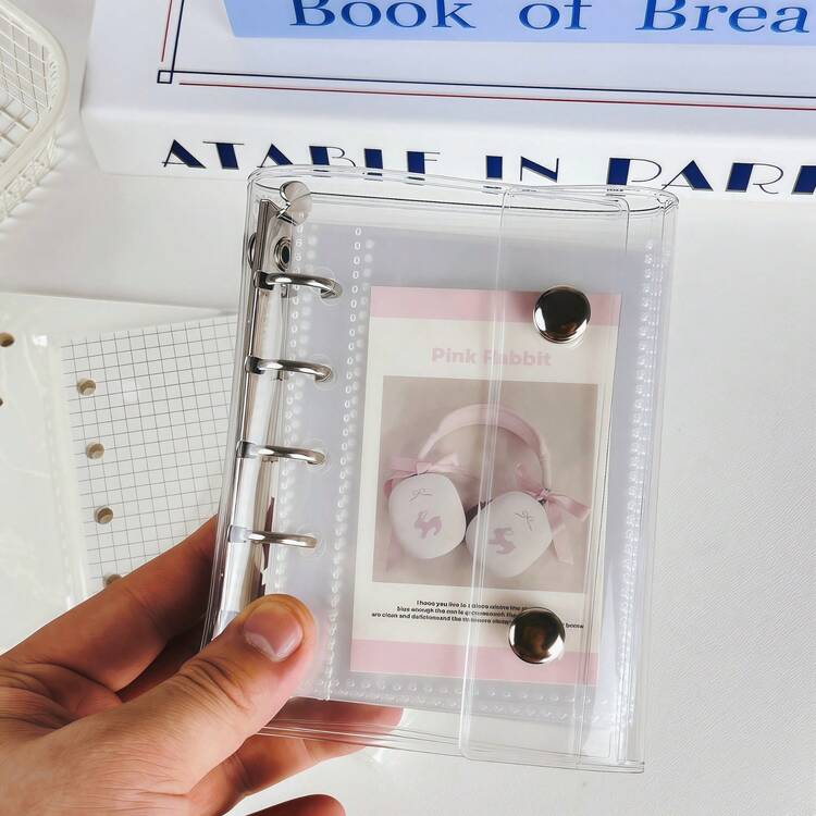 M5クリアリングバインダー、両面ポケット10枚、リフィルペーパー、DIYバインダーノートセット。ステッカーシート、ステッカーブック、ステッカーシェルフ、シールブック、ステッカーバインダー、リフィルパック、クリアステッカーブックシール帳しーる帳シール - マルチカラー - 見る 6