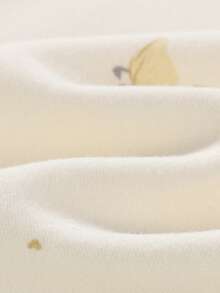 2 piezas/set Pijama de manga larga con estampado de pato de algodón de dibujos animados Thick para niños pequeños, adecuado para ropa de estar en casa y ropa exterior, primavera y otoño