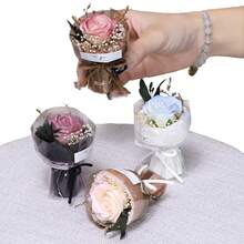 Pocket Rose Soap Flower Bouquet, Mini Preserved Rose Gift, Dried Flower Mini Souvenir, Girlfriend Birthday Decor, Mini Sunflower, Blue Rose, Red Rose, Pocket Romance - Multicolor - View 9