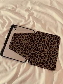 Cheetah,Leopard Print A Beautiful And Cute Leopard Print Double-Sided Painted Pattern 720-Degree Rotating Acrylic Transparent Crystal Back Plate Anti-Drop Flat Protective Case That Supports Sleep And Wake-Up