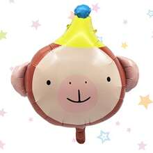 1 pieza Globos de cumpleaños, globos con tema de circo, payasos de pie grandes, planetas a rayas, globos de película de aluminio con animales, decoraciones de escena de cumpleaños, arreglos de escena de fiesta sorpresa, carnavales, productos de decoración navideña - Multicolor - Ver 8