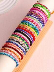 Bộ 10/20 chiếc vòng tay bện thủ công có thể điều chỉnh, phụ kiện tình bạn, quà tặng tiệc tùng cho trẻ em và người lớn. - Nhiều màu - Xem 4