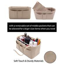 Felt Lining Storage Bag, Suitable For Handbags, Wallets And Other Large Capacity Storage Bags, Also Applicable To Tote Bags Or Other Types Of Bags - Beige - View 5